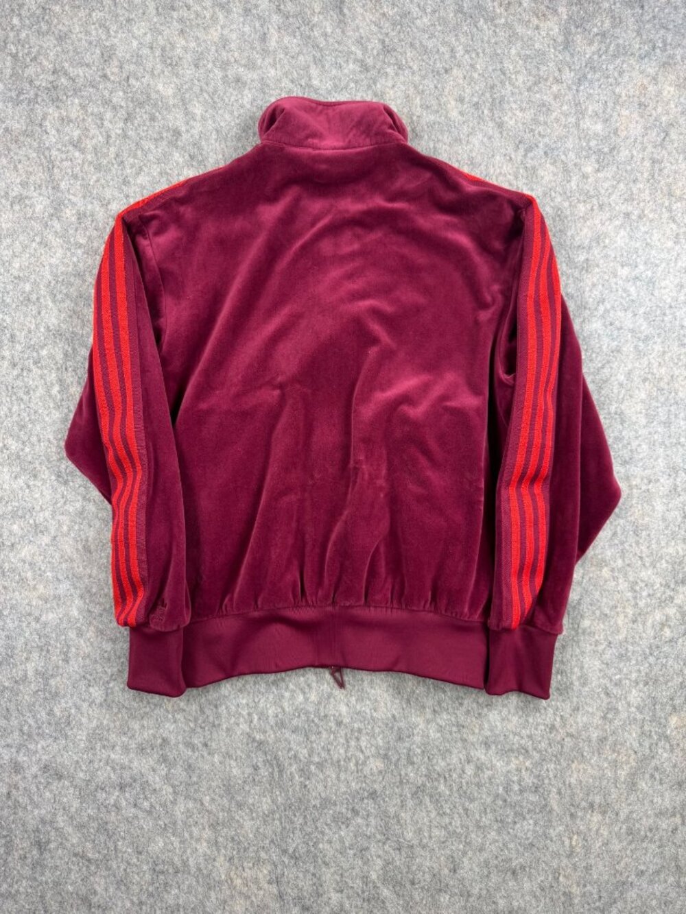 Adidas Ivy Park Womens Track Jacket Velour Sz M Burgundy Stripe - Picture 8 of 11